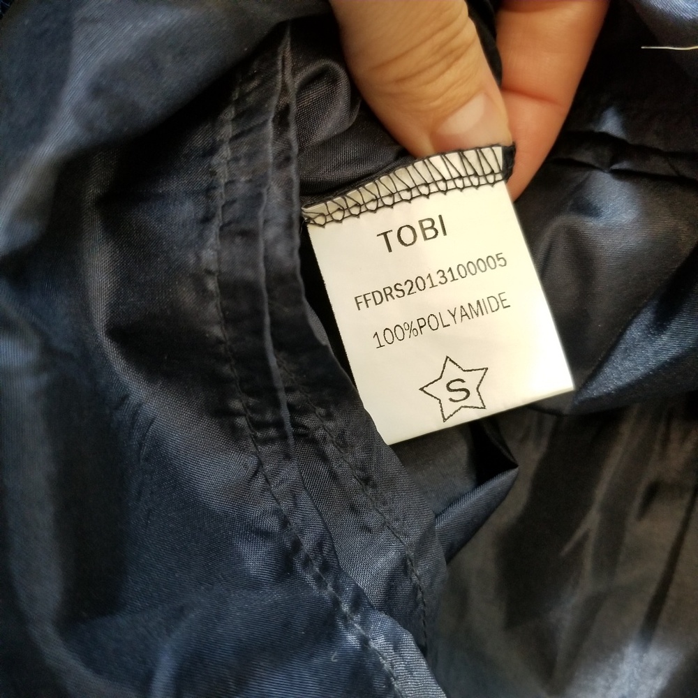 EUC Deep-V-Back Navy Tobi Vina Sequined Dress - S - Picture 4 of 8